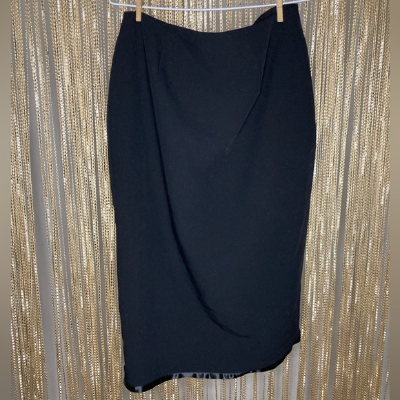 Worthington black faux wrap midi pencil skirt with buckle hip detail - Picture 5 of 8